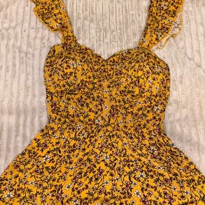 Yellow Floral High Low Dress | Small | Cottagecore As U Wish Floral